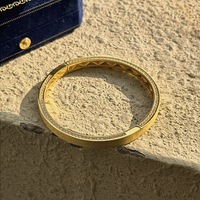 S925 Sterling Silver Retro Zircon Bracelet Simple À La Mode Personnalité Conception avec Brossé De Luxe Wrap Bracelets En Gros