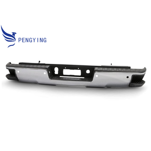 Pare-chocs arrière avec trous pour capteurs et marchepied d'angle pour Chevrolet Silverado/GMC Sierra 1500 2014-2018, chromé - Product Image 1