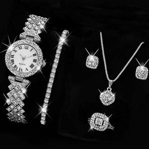 Montres pour femmes en alliage à quartz, design diamant chiffres romains, style antique, 5 ou 2 pièces, vente en gros - Product Image 5