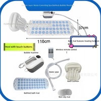 Tapis de massage portable chauffant pour bain à bulles, rectangulaire, amélioré, anti-bruit, pour baignoire et spa, 6 vitesses, sans fil