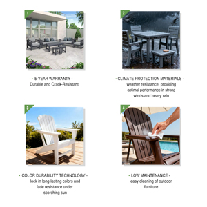 Sedia Adirondack in Plastica dal Design Moderno, Impermeabile, Resistente ai Raggi UV, Leggera e Portatile, Arredo da <span class=keywords><strong>Esterno</strong></span> per Patio, Terrazza, Giardino, Villa, Parco - Product Image 6