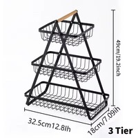 Panier à fruits YOTO à trois niveaux en métal, panier de rangement pour fruits et légumes, étagère de comptoir de cuisine, organisation pratique du comptoir