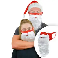 عيد الميلاد الديكور 3D سانتا كلوز اللحية أقنعة مضحك قابلة لإعادة الاستخدام سانتا اللحية واقي الوجه درع قبعة لعيد الميلاد حزب تأثيري