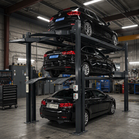 Système de stationnement en acier à 4 poteaux et trois niveaux GG Lifters PEP54/3700, luxueux, pour l'extension de garage résidentiel 3 voitures