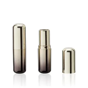 Gold Gradient 3.5g Premium Cosmetic Makeup Empty Lipstick Case Round Plastic Empty Lipstick Tubes