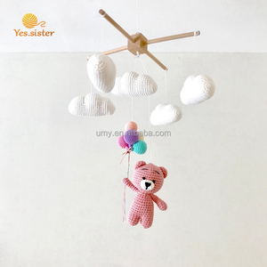 Juguete educativo de ganchillo para bebé <span class=keywords><strong>recién</strong></span> <span class=keywords><strong>nacido</strong></span>, decoración de guardería, oso, cuna, Animal móvil - Product Image 3