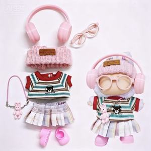 인형을위한 아기 옷과 쌍을 이루는 17cm 블라인드 박스 인형에 대한 귀여운 핑크 바지 7 조각 세트 - Product Image 2