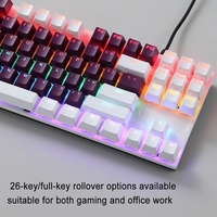 Clavier mécanique de jeu filaire TKL 87 touches HX-JX02 avec logo personnalisé, touches personnalisées, panneau métallique, rétroéclairage LED arc-en-ciel pour PC