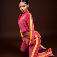 Nouvelle Collection 2026 – Ensembles Coordonnés Personnalisables avec Logo – Survêtement Décontracté en Velours Y2K – Ensemble de Sport 2 Pièces en Velours Zippé pour Femme