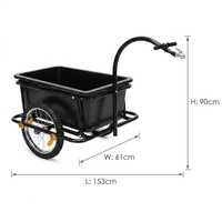 Remorque de vélo à plateforme fermée en acier inoxydable durable pour activités de plein air, grande capacité de charge de 90 L/150 lb pour outils