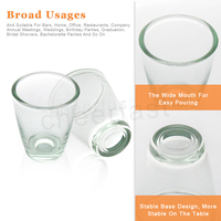 Cadeau de pendaison de crémaillère de qualité durable en forme de coeur, base lourde portable, verre à liqueur de vodka de 1.23 onces 35ml, verre à liqueur personnalisé de 3oz