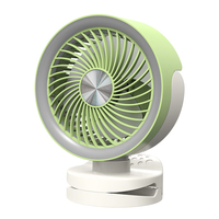 Ventilador de Escritorio AntarcChill con Luz Nocturna, 4 Velocidades, Recargable, Circulador de Aire, Montaje en Pared de 360 Grados, Ventilador con Batería Extraíble
