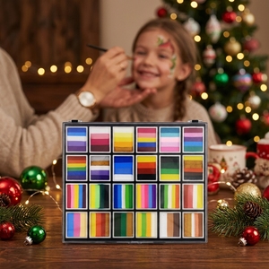 สีเพ้นท์หน้าคุณภาพสูง พรีเมียม กันน้ำ เรืองแสงนีออน ยูวี ฟลูออเรสเซนต์ สีสันสดใส สำหรับมืออาชีพ พร้อมหลอดและฟองน้ำ - Product Image 1