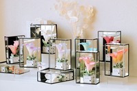 Bunga Calla Lily Grosir dengan Kotak Kaca, Bunga Kering Awet untuk Dekorasi Pernikahan, Bunga Calla Lily Artifisial, Bunga Artifisial