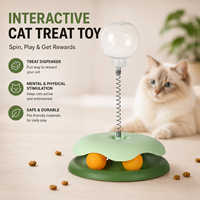 Jouet interactif pour chat : Distributeur de nourriture rotatif, boule à friandises, puzzle d'alimentation lente, jeu d'intérieur pour l'entraînement