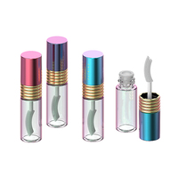 Emballage cosmétique en plastique Choebe, tube de mascara rond noir de 0,4 oz (12 g, 12 ml) avec bouchon à vis et brosse