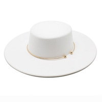 Nouveauté Chapeau Fedora unisexe à large bord en feutre avec accent minimaliste en cercle doré Prêt pour le travail et les activités de plein air