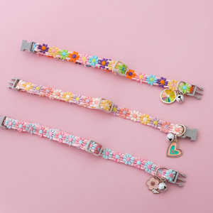 Collares para Perros y Gatos con Diseño Nuevo, Bonitos y Ajustables, de Poliéster con Hebilla, Coloridos, Ecológicos, con Flores de Arcoíris - Product Image 4
