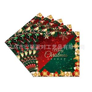 Modern <strong>Christmas</strong> Themed Party Decoration Set Disposable Tablecloths/<strong>Paper</strong> <strong>Cups</strong>/Plates+Scarves | Festive Holiday Party Supplies - Product Image 6