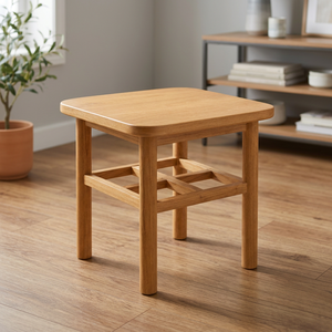 Scandinavian <b>Square</b> Solid Teak Wood Dining <b>Table</b> Open Lattice Base | Handcrafted Modern Eco-Friendly Waterproof Hotel Furniture - Product Image 4