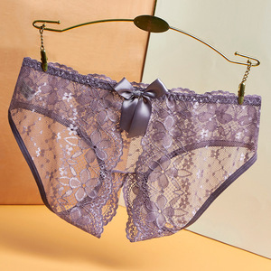 Braguitas sexys transparentes de encaje hueco sin costuras de fácil extracción para mujer de talla grande, ropa interior íntima femenina - Product Image 5