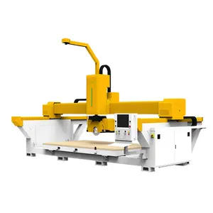 5 Axis CNC Stone Cutting Machine Cutting Stone Has a Spindle Which Can Change with the Saw Blade