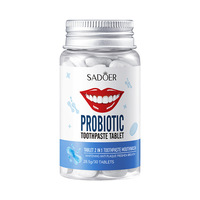 Comprimés de dentifrice probiotique à marque privée pour blanchir les dents, haleine fraîche, soins bucco-dentaires de voyage