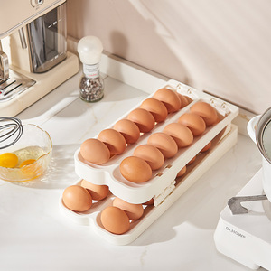 Folding Egg <b>Storage</b> <b>Box</b> White 24 Capacity Refrigerator Organizer Foldable Egg Rack Tray For Kitchen Use - Product Image 3