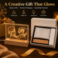 Lámpara Nocturna Acrílica LED de 3 Capas, Venta Directa de Fábrica, Base Acrílica Holográfica para Decoración de Escritorio y Dormitorio
