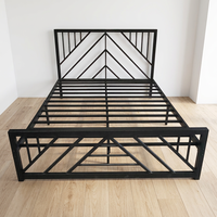 Cadre de lit moderne en acier sur mesure, taille King/Queen, durable, ensemble de meubles de chambre à coucher pour hôtel et appartement
