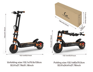 Scooter portable longue portée LX11+ 160KM, moteur puissant 1500W, 85km/h, 60V 31Ah, pour adultes - Product Image 6