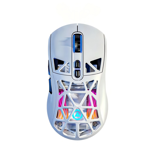Wireless Tri-mode (BT+2.4G+Wired) Optical Sensor RGB Backlit Lightweight Ergonomic Gaming Mouse 1000Hz Polling Rate Adjustable