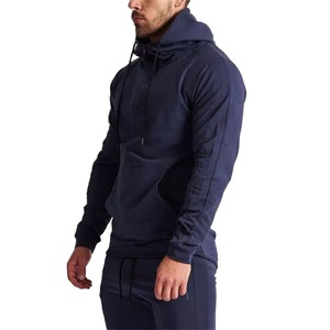 High Quality Hotsales 100% Cotton Autumn Mens Gym Sleeve Fleece Hoodie Blank Custom Regular Fit Hoodie for Men - Product Image 5