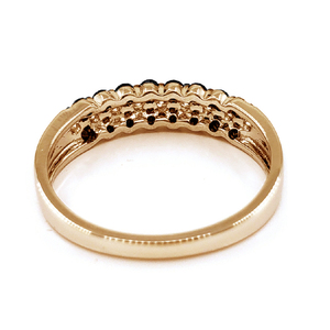 Anillo de Boda de Oro Rosa Sólido de 18K con Diamantes Negros para Mujer, Directo de Fábrica en China, Moderno, para Aniversarios, Compromisos y Fiestas - Product Image 3
