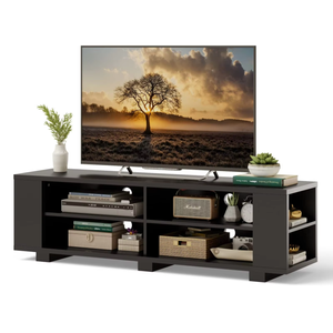 Nouveau design, <span class=keywords><strong>petit</strong></span> <span class=keywords><strong>banc</strong></span> minimaliste en bois noir, supports pour téléviseur, console multimédia, support de rangement, armoire de style luxueux - Product Image 4