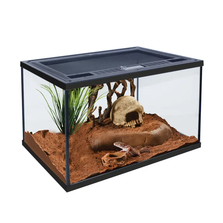Rampe d'aquarium en verre 40*28*23cm, niche domestique pour Gecko, serpent, petit testuso, petit Lizard