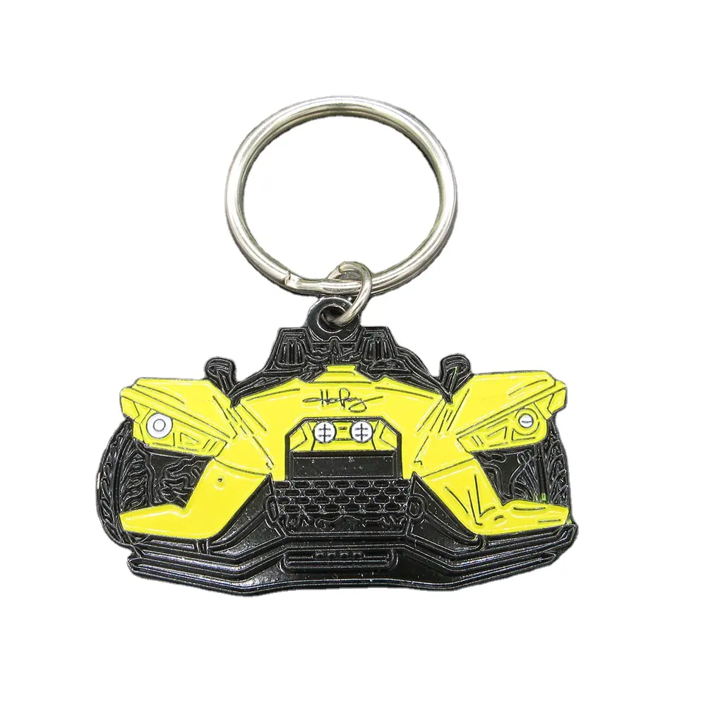 Porte-clés personnalisé en émail souple de voiture papillon à bas prix porte-clés en métal émaillé dur