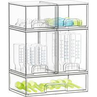 Organisateur de biberons sans BPA, sûr et empilable, en acrylique transparent avec tiroirs pour comptoir