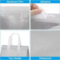 Sac isotherme jetable personnalisé en non-tissé, pliable et recyclable, pour emballage alimentaire à emporter (gâteaux, barbecue, thé au lait)