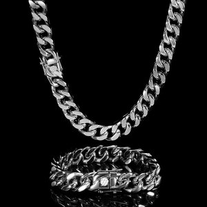 Joyería de moda 16mm 14K 18K Collar de acero inoxidable chapado en oro Cadena de eslabones cubanos de <span class=keywords><strong>Miami</strong></span> - Product Image 6