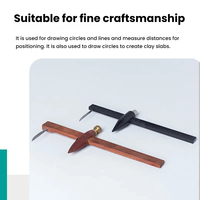 Compas de potier réglable pour la céramique, outil de dessin en céramique, jauge en bois de rose et plastique (deux options) pour la fabrication artisanale de céramique