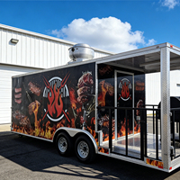 Camion de restauration mobile commercial, chariot de vente de nourriture rapide, remorque pour pizzas, barbecues, burgers – USA, Europe, Australie