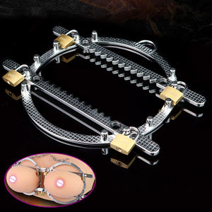 Pince à poitrine en métal en forme de dents en acier inoxydable, jouet sexuel BDSM pour femmes de 18 ans et plus, 1 pièce - Product Image 1