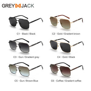 Nuevas Gafas de Sol Polarizadas para Hombre, Metálicas, con Doble Puente, Montura Grande, Protección UV400, para Conducir y Pescar, Lentes Negras TAC - Product Image 5