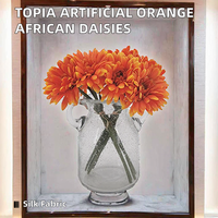 SPR Factory Supply Gerbera artificielle en soie orange, grandes fleurs pour fêtes et arrangements floraux DIY