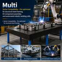 Table de soudage 3D industrielle avec surface de travail nitrurée, plateforme de serrage modulaire pour applications de soudage