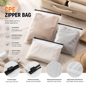 Bolsa de Plástico Transparente Mate con Cierre Hermético, Bolsa de Embalaje Reutilizable para Calcetines, Ropa Interior y Prendas de Vestir - Product Image 6