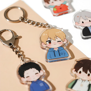 Custom Personalized Design Unique Plastic Acrylic Keychain UV Printing Anime Cartoon Key Ring for Gifts