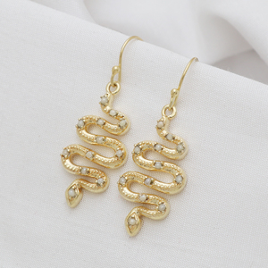 ต่างหูเงินแท้ 925 ดีไซน์งูประดับมุก น่ารัก แฟชั่น ขายดี รับสั่งทำ ขายส่ง - Product Image 2