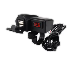 3.4A Fast Charge Waterproof Dual USB Motorcycle Phone Charger With Voltmeter